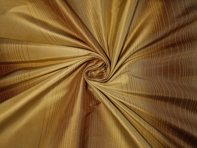 100% Silk Taffeta Fabric Shades of Gold stripes 54" wide TAF#S76