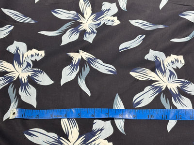 100% Cotton Poplin black floral  print 56" wide [18265]