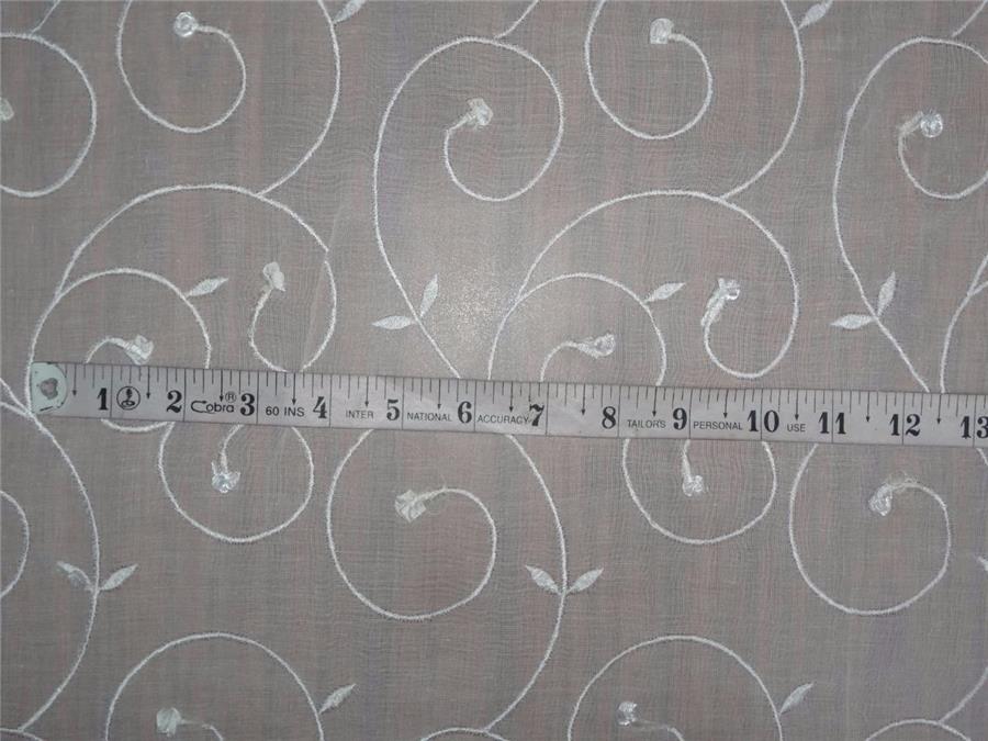 100% cotton voile embroidered white colour 58" wide [7953]