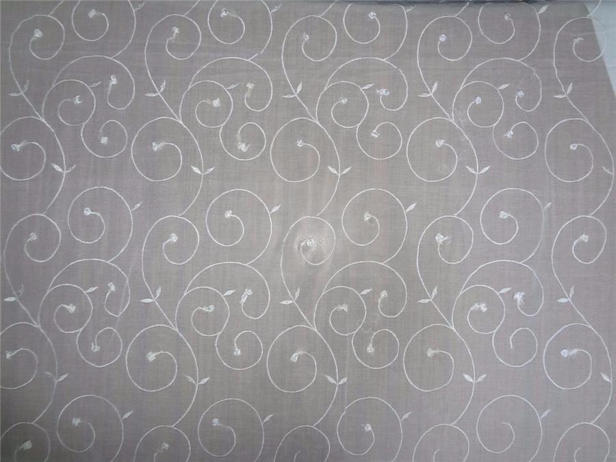 100% cotton voile embroidered white colour 58" wide [7953]