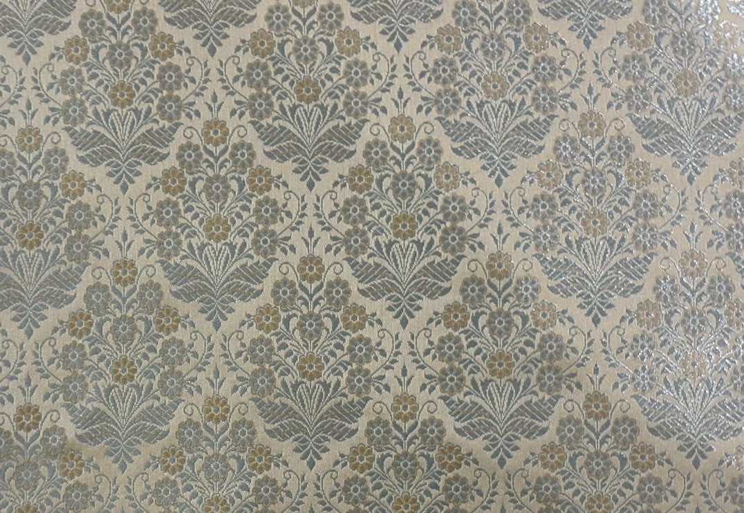 Silk Brocade fabric 44" gold metallic white gold  jacquard  BRO1046[1]