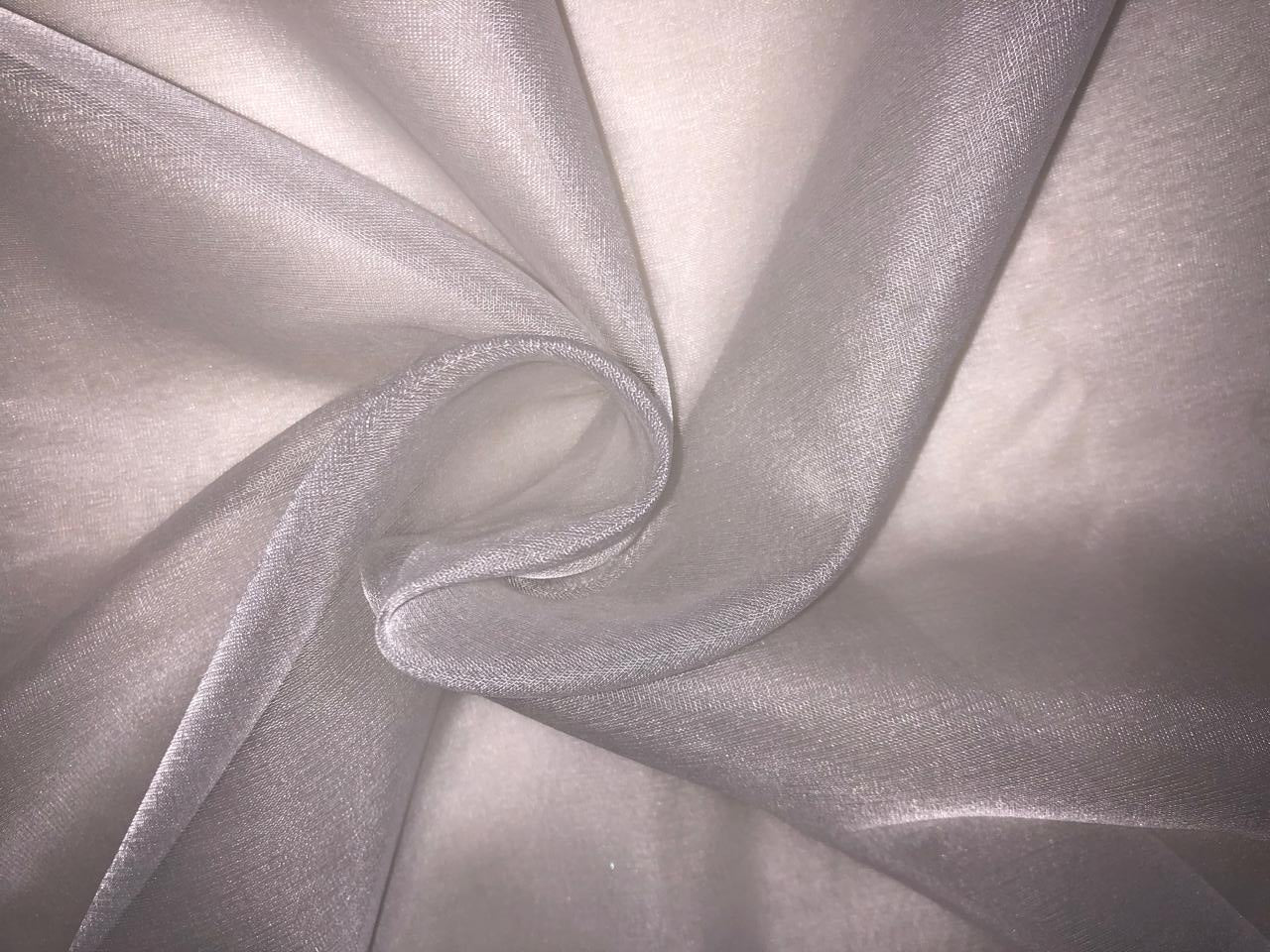 ORGANZA FABRIC WHITE WITH GOLD BORDER 44" WIDE [15915]