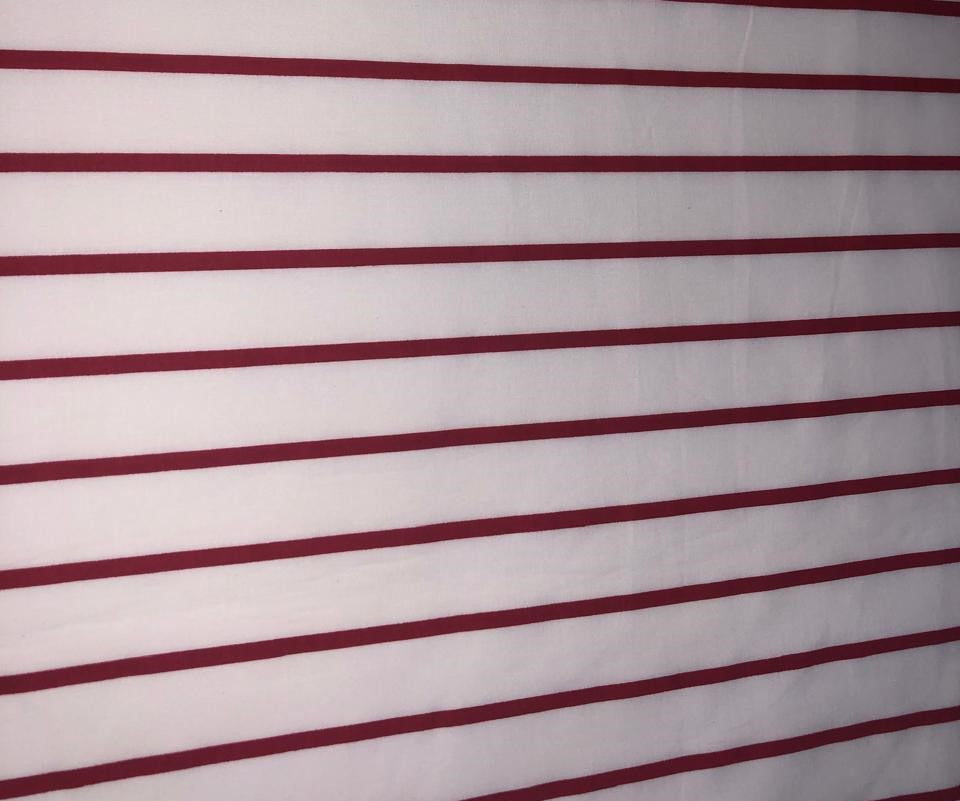 100% Cotton Poplin 48" wide red and white stripes [17291]