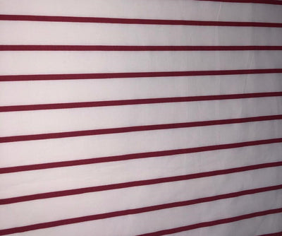 100% Cotton Poplin 48" wide red and white stripes [17291]