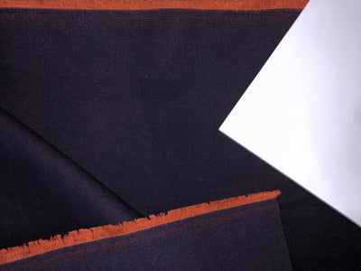 100% Cotton Denim  Fabric 58" wide available in 2 COLORS DENIM REVERSABLE INK BLUE X RUST AND BLACK X TAUPE