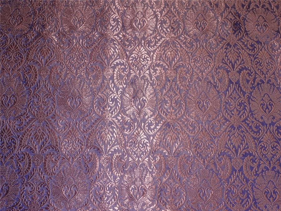 Silk Brocade Fabric purple blue and old rose 44" wide BRO548[1]