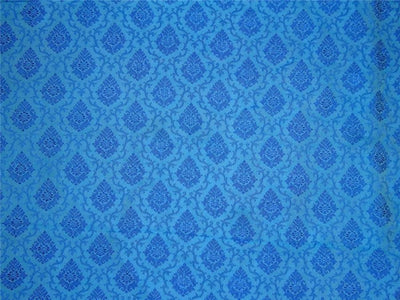 SPUN SILK BROCADE FABRIC blue COLOR 44" wide BRO269[7]