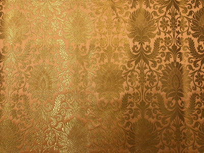 Silk Brocade fabric mulberry with beautiful gold  jacquard BRO1076[1/2]