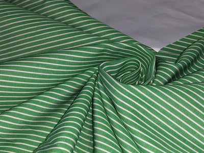 100% COTTON VISCOSE YARN DYED GREEN STRIPES 58" WIDE [16618]