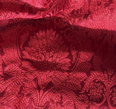 Brocade Fabric self FLORAL Jacquard cherry red  44" BRO984[8]