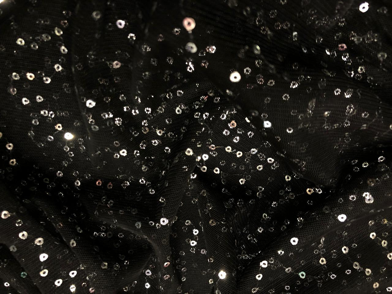 NET fabric with silver sequins 44" wide [18388]