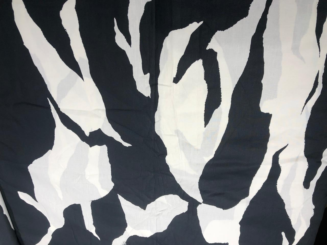 100% Cotton Poplin 58" wide black and ivory abstract print  [17624]