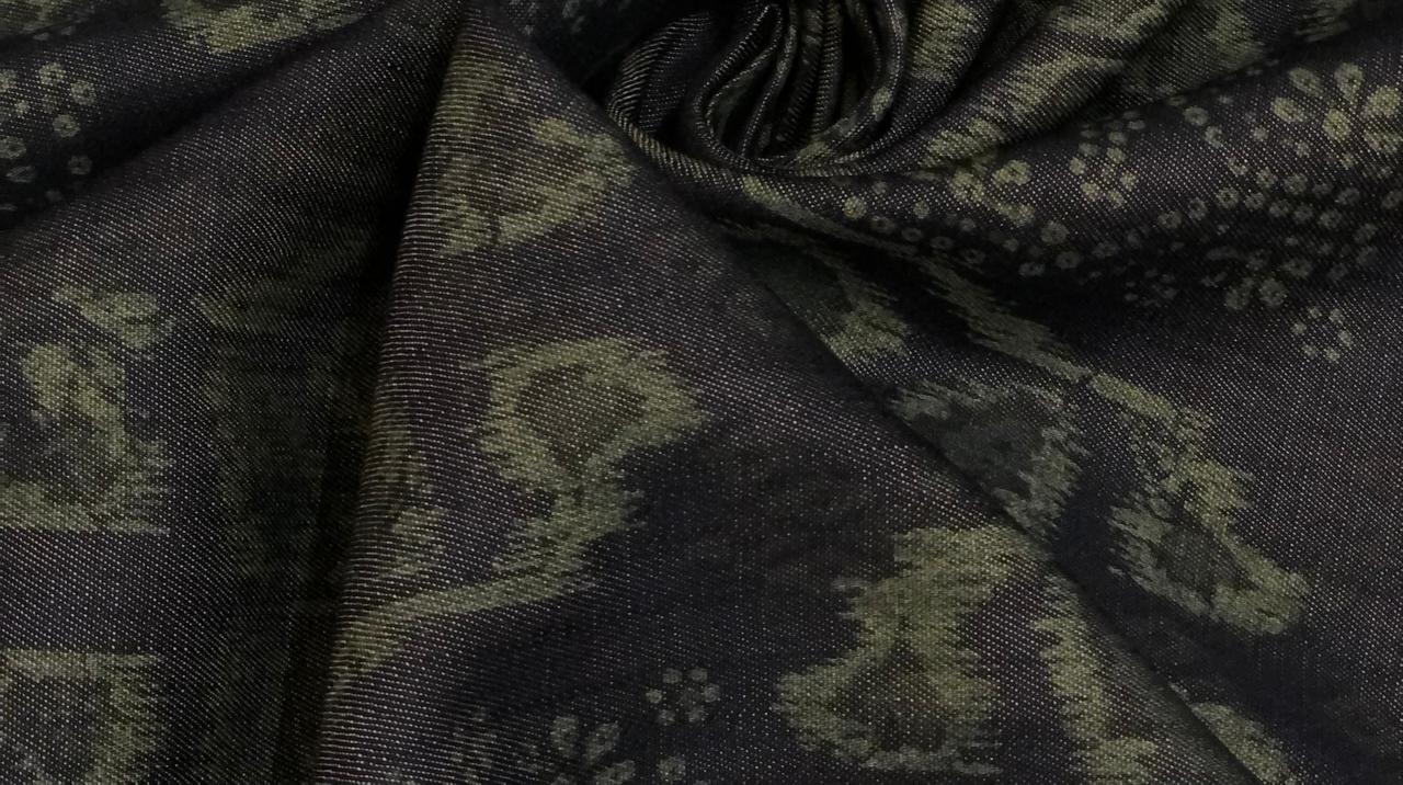 Denim 100% Cotton 58" wide animal print in 2 shades denim blue / teal and denim blue/blue  [18613/14]