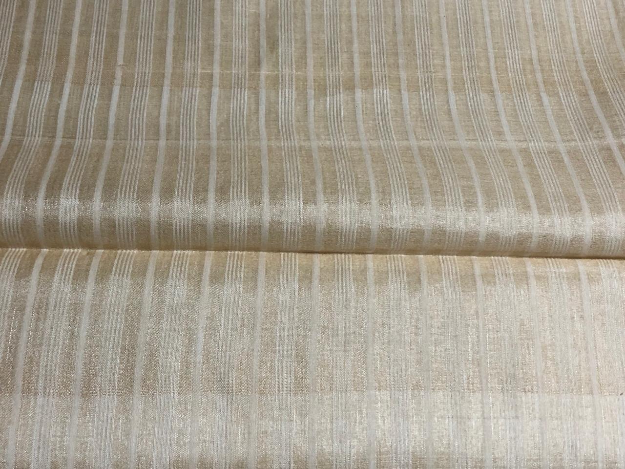 TUSSAR SILK FABRIC WITH SILK STRIPES 44" WIDE [17645]
