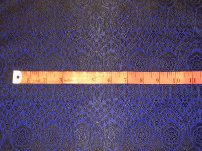 Silk Brocade fabric royal blue with dark navy jacquard BRO1087[1]