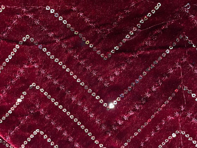 Micro Velvet Fabric Embroidered 44" wide available in 2 colors blood red and mulberry