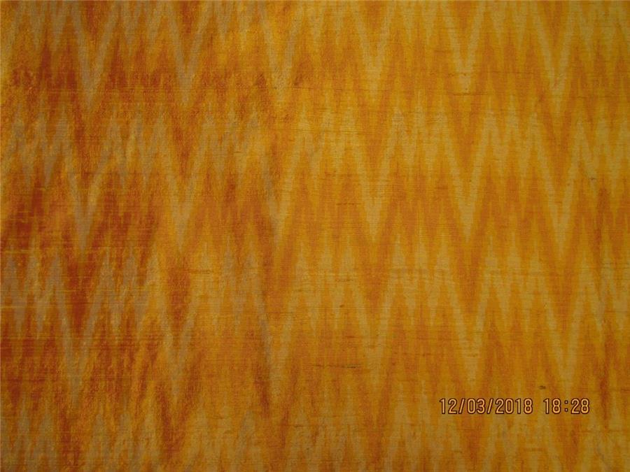 100% pure silk dupion ikat fabric orange x burnt color 44" wide DUP_IKAT_BURNTORANGE