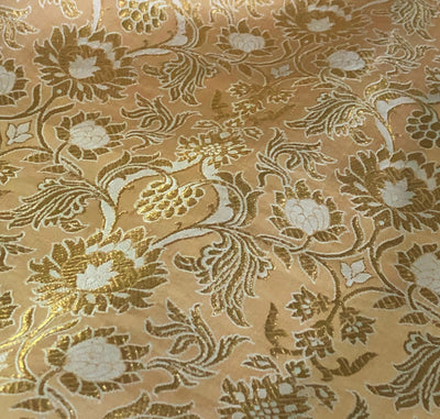 Silk Brocade fabric dark gold x metallic gold color 44" wide BRO1036[1]