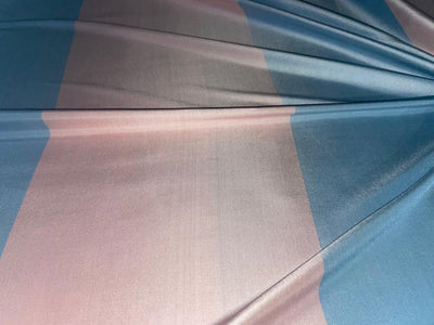 100% Silk Dupion Pastel Pink and Blue stripes 44" wide DUPNEWS11