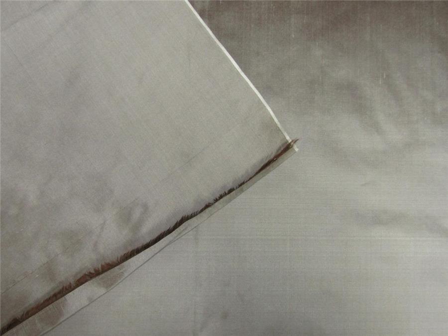 100% Silk Dupioni fabric brown x silver color 54" wide DUP257[2]