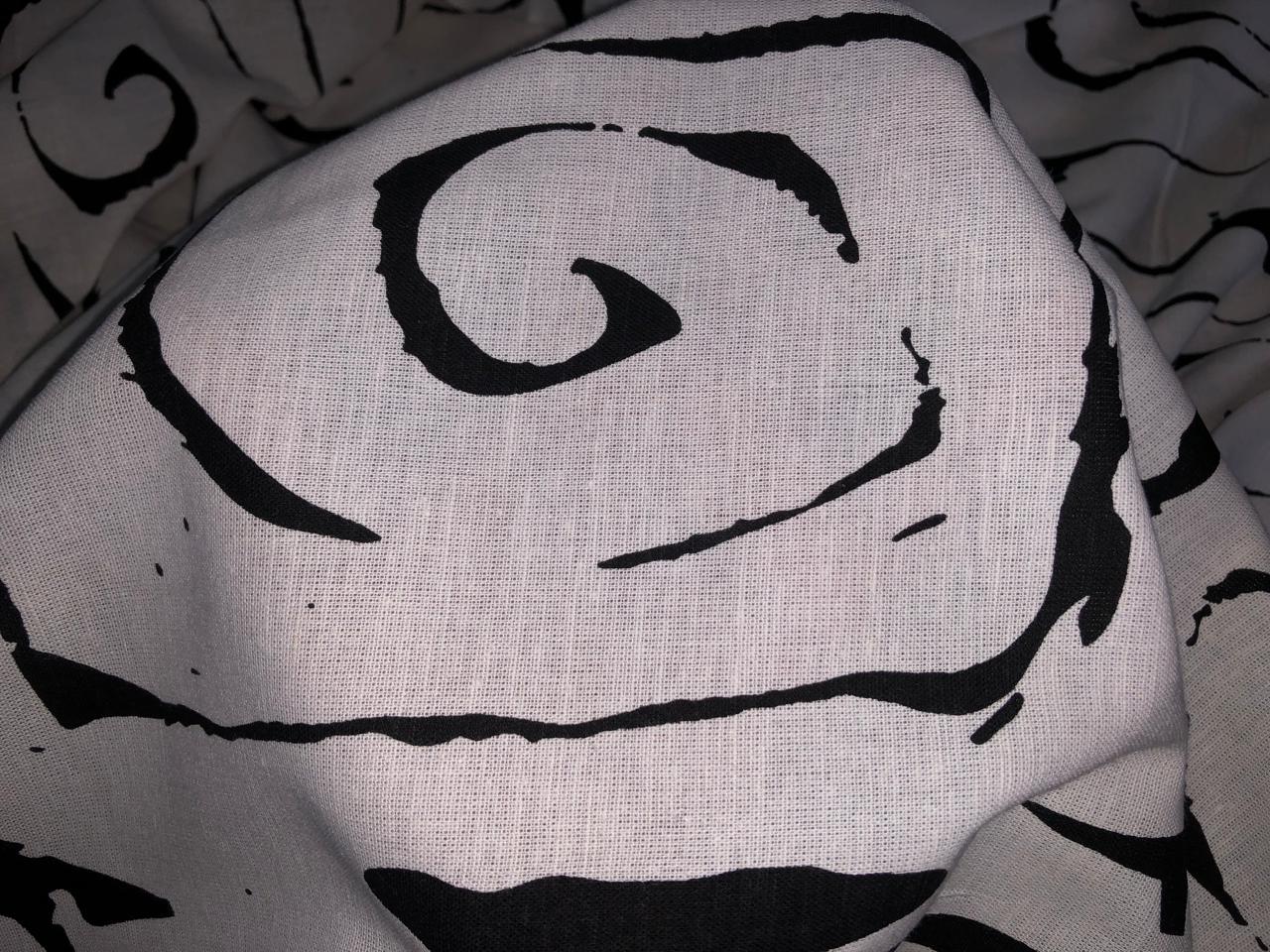 100% Linen black and white abstract  digital print fabric 58" wide [17302]