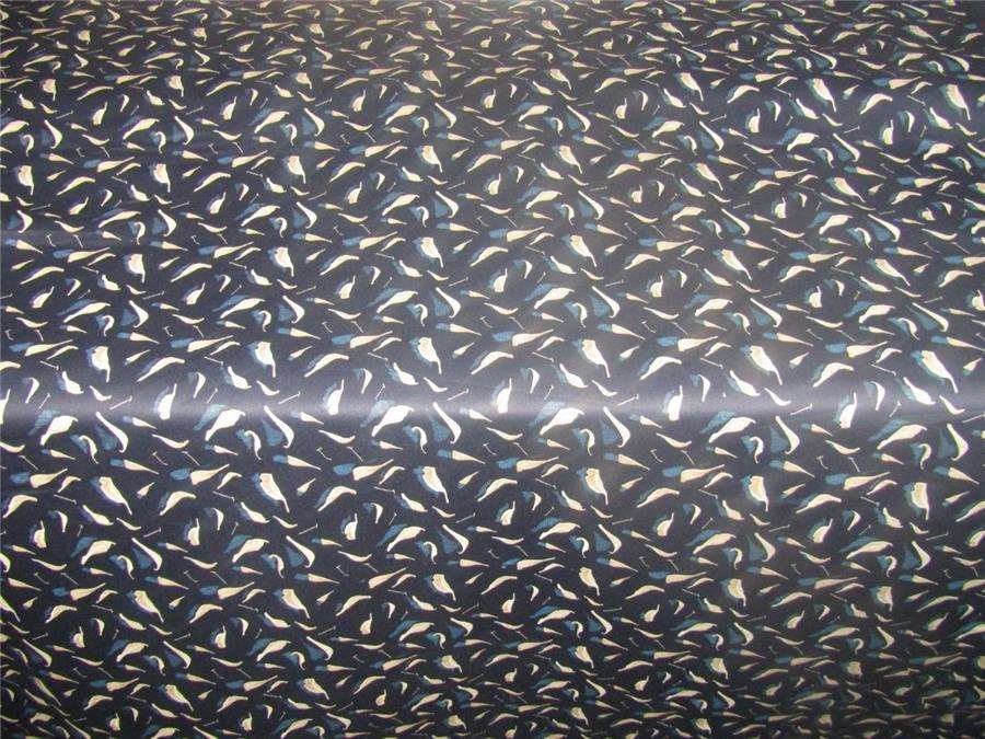 100% COTTON SATIN Navy Color print 58&quot;  wide using Discharge Printing Method