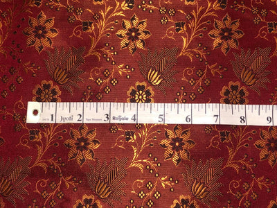 Silk Brocade fabric burgundy floral   jacquard BRO1087[3]