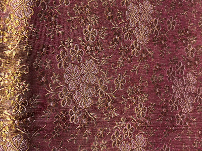 Silk Brocade fabric 44" two tone pink x gold floral  jacquard BRO1046[3]