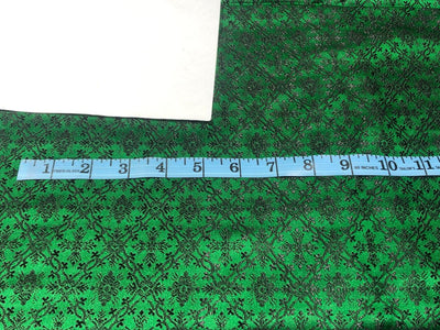 Silk Brocade Fabric Green & Black color Vestment Design 44" wide BRO213[5]