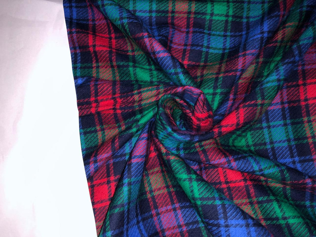 100% Cotton twill  plaids with  available in 4 colors REDS, BLUES and GREENS/GREEN,RUSTY BROWN , BLUE AND BROWN,WHITE AND BLUE AND GREEN AND BLACK