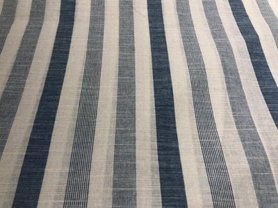 100 % Cotton YARN DYED Stripes white and denim blue color 58"  [17559]