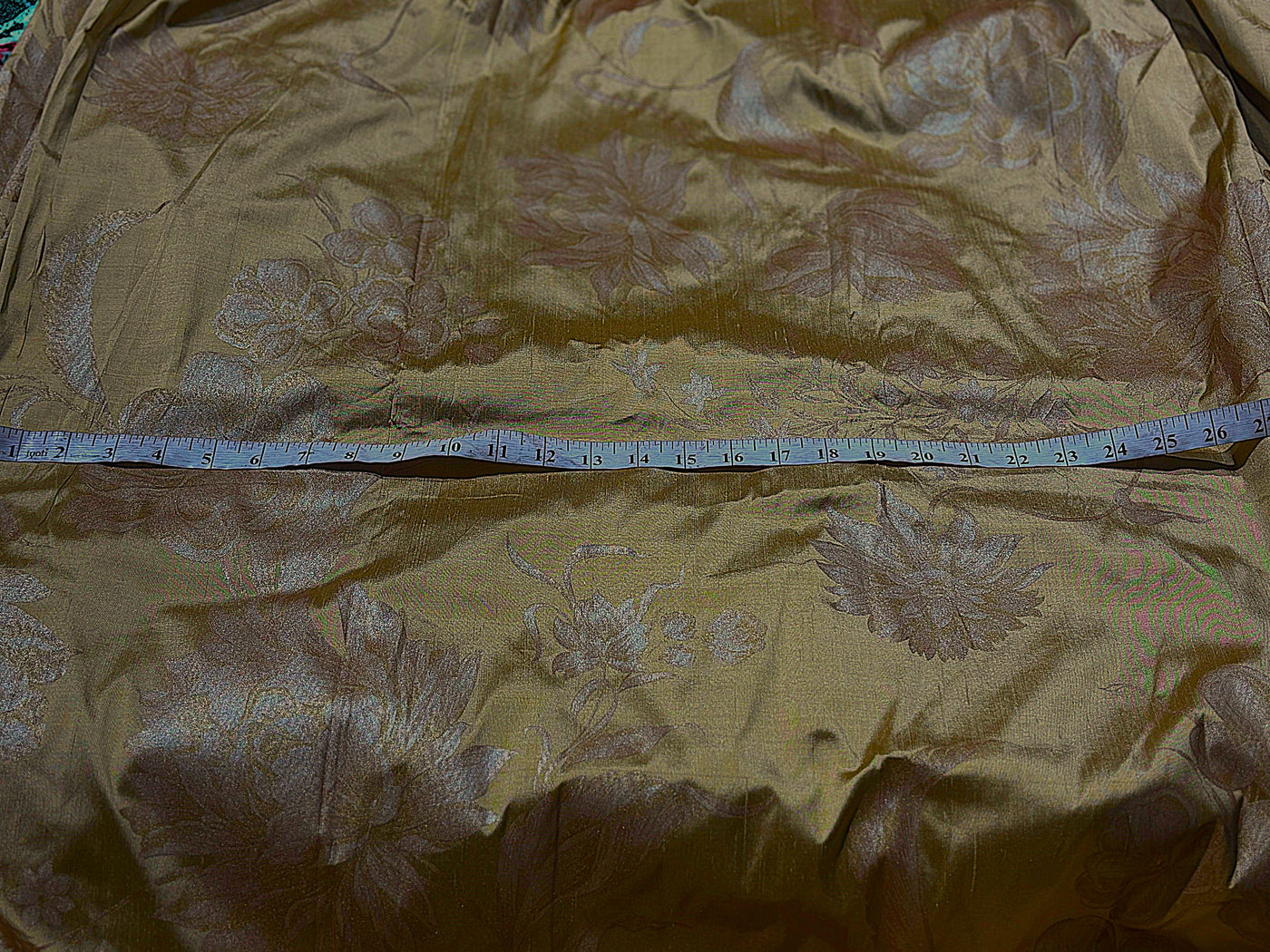 100% Silk Taffeta Jacquard Fabric  GOLD WITH SUBTLE GOLD AND SILVER GLITTER JACQUARD  54" wide TAFJACNEW22