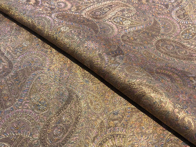 Silk Brocade fabric pastel pink and lilac paisleys BRO1093[3]