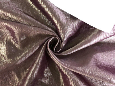 Metallic tissue organza Crinkled [crushed] fabric 44" wide GREEN/SILVER GREY/TYRIAN PURPLE/GREY/CINAMON