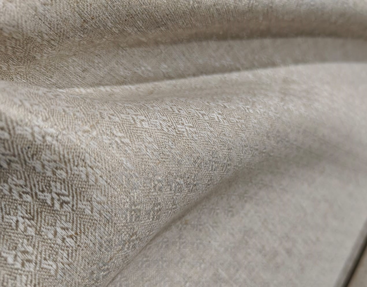 Linen dobby 58" wide available in 3 colors dark ivory/darker ivory and white sustainable and eco-friendly linen