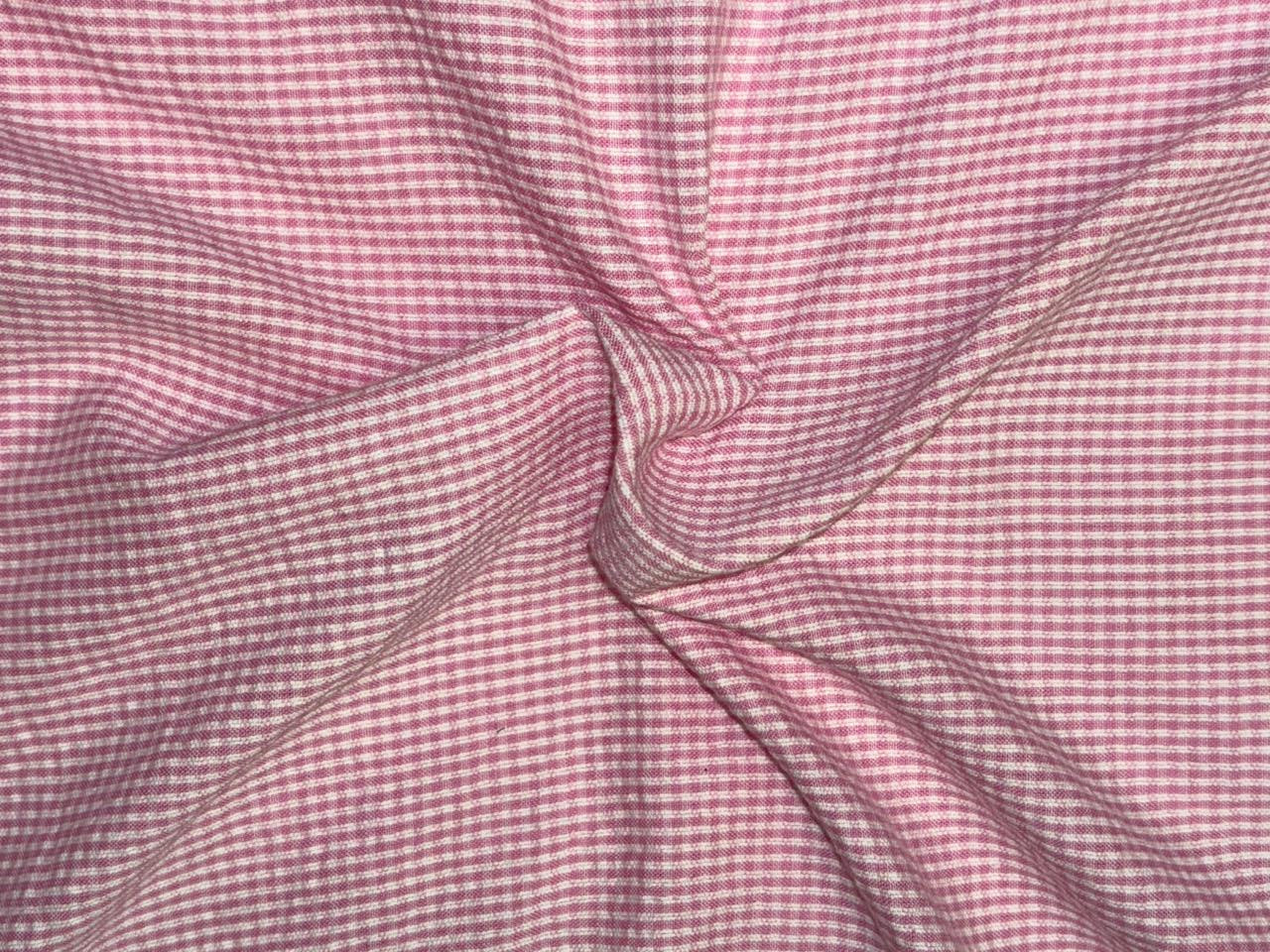 100% cotton pink and white  seer sucker fabric 58" wide [18529]