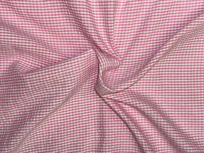 100% cotton pink and white  seer sucker fabric 58" wide [18529]