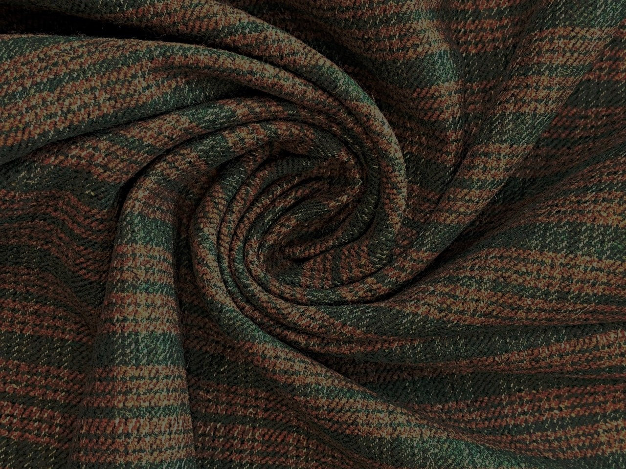 Tweed Premium Suiting Wool Blended plaids in green and  mustard tan Fabric 58" wide [18280]