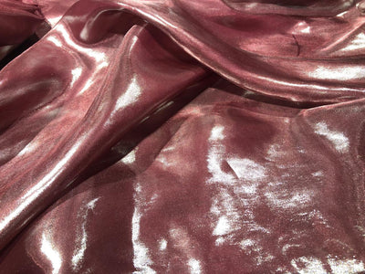 Liquid organza fabric 58" wide red wine with silver tinge [17334]