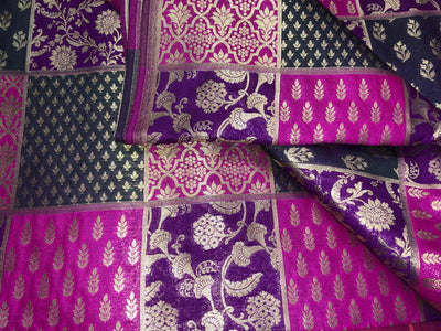 Silk Brocade fabric multi colour jacquard 44" wide BRO1071 available in 8 different color combinations[BRO1071[1-8]]