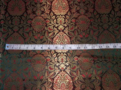 Silk Brocade fabric  jacquard available in 7 colors mulberry, burgundy, candy pink, teal, mustard, green x red  and turquoise BRO1026