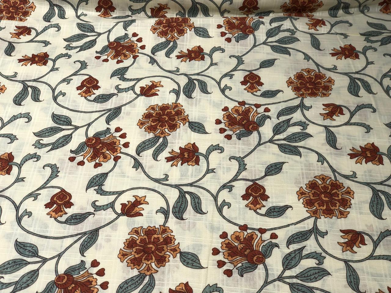 100% Cotton Satin dobby plaids block prints available in 4 different floral designs [17577/78/79/80]