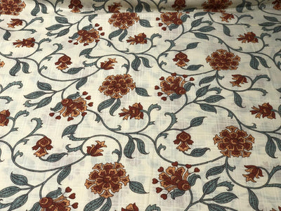 100% Cotton Satin dobby plaids block prints available in 4 different floral designs [17577/78/79/80]