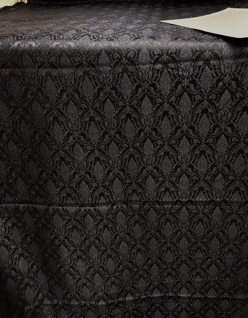 Silk Brocade fabric 44"self  floral  jacquard  available in 3 colors burgandy ,deep blue almost black and dark green BRO1065