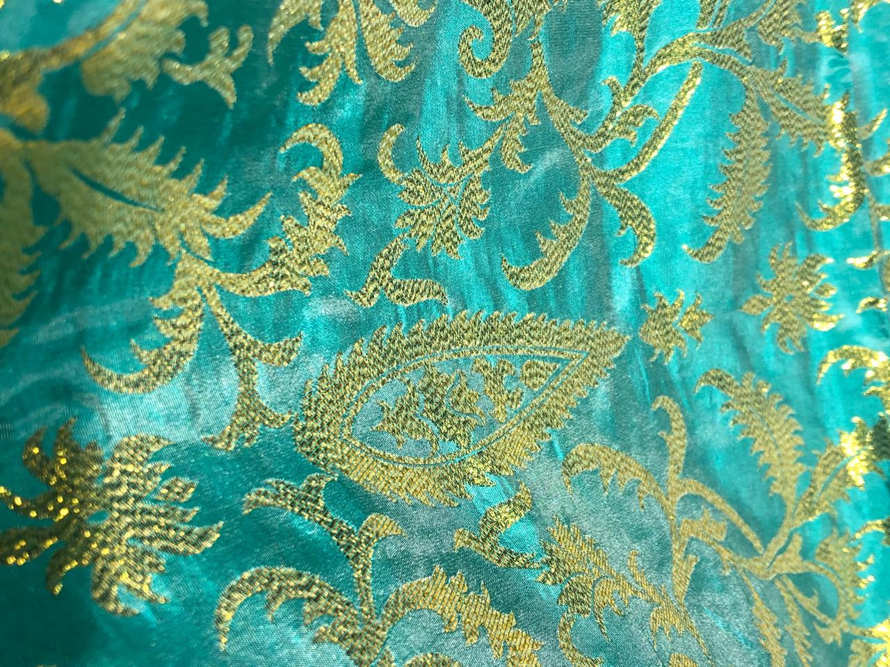 Silk Brocade fabric PURE silk x metallic gold BRO1035[2]
