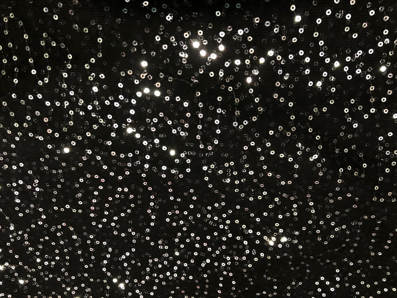 NET fabric with silver sequins 44" wide [18388]