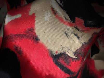 100% Silk Taffeta Jacquard Fabric gold with red and black spray paint effect jacquard  54" wide TAFJACNEW25
