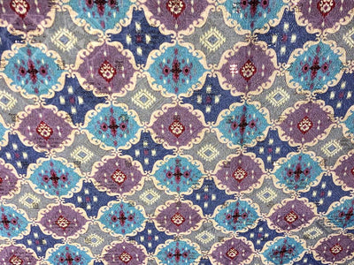 Silk Brocade fabric 56"blue,purple,pink and burgundy  jacquard and very subtle pink sequence BRO1061[3]