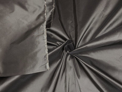 100% Pure SILK TAFFETA FABRIC warm grey [golden cream x charcoal] color 54" wide TAF64[5]
