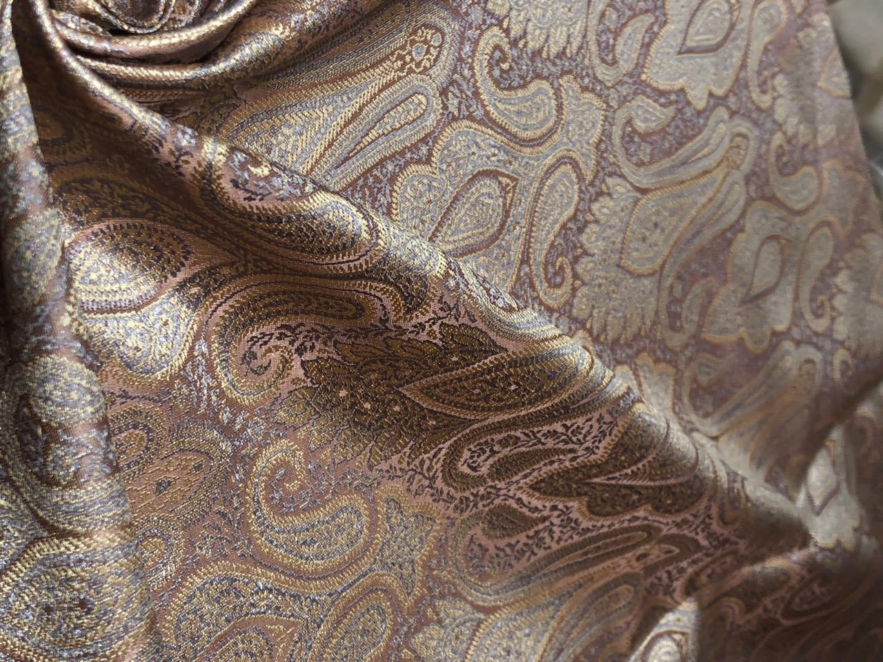 Silk Brocade fabric 44" wide paisley jacquard available in 3 colors pink and blue ,red and green and pastel pink and slate blue BRO1037
